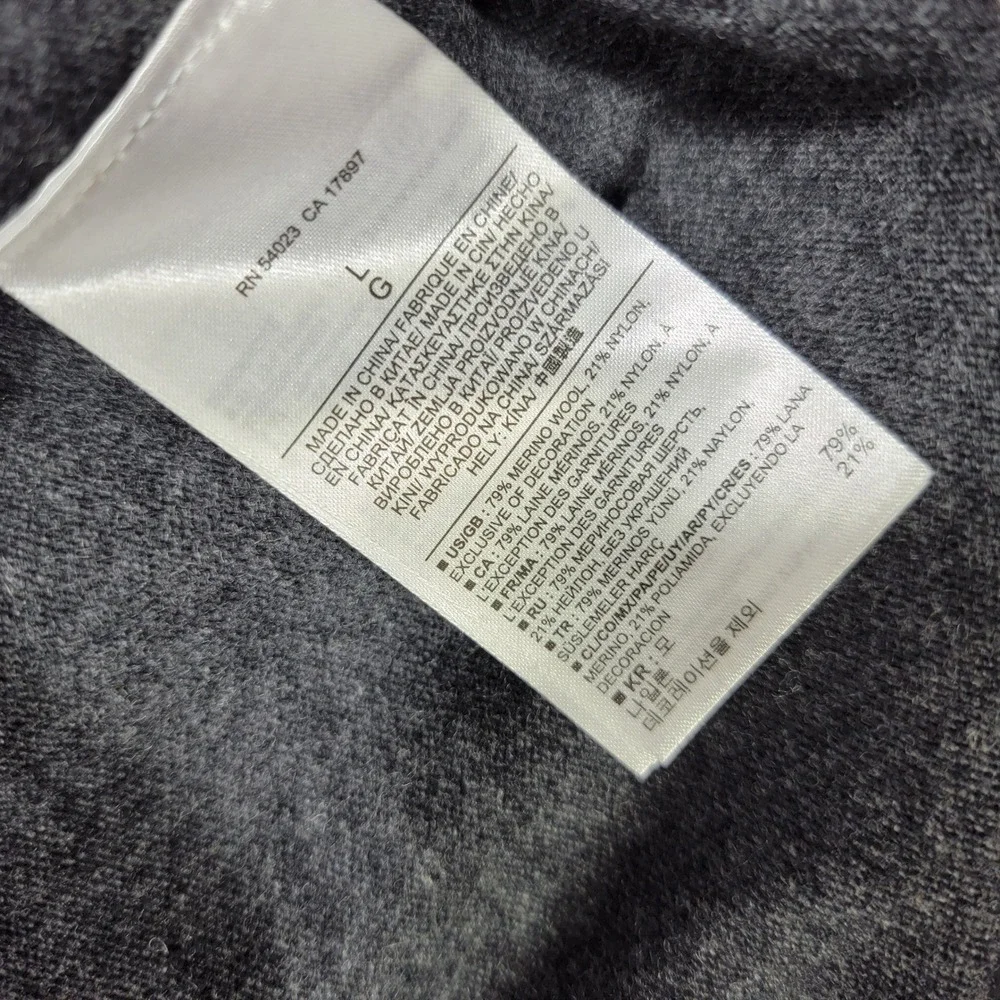 Banana Republic Mens Gray Merino Wool Blend Button Mock Neck Sweater - Picture 4 of 5
